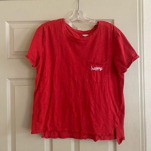 Red happy shirt